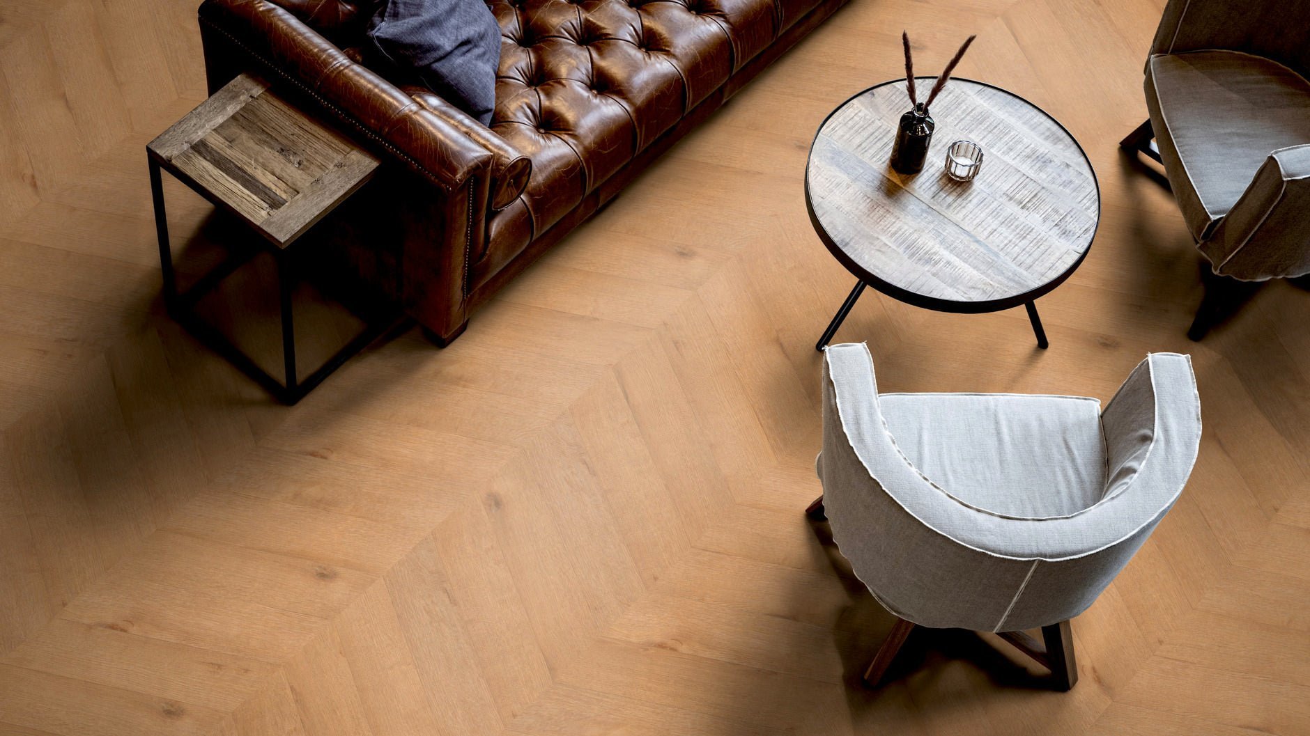 LVT Vinilinės grindys PERFORM Oak Hamburg Chevron - Kiliminesplyteles.lt