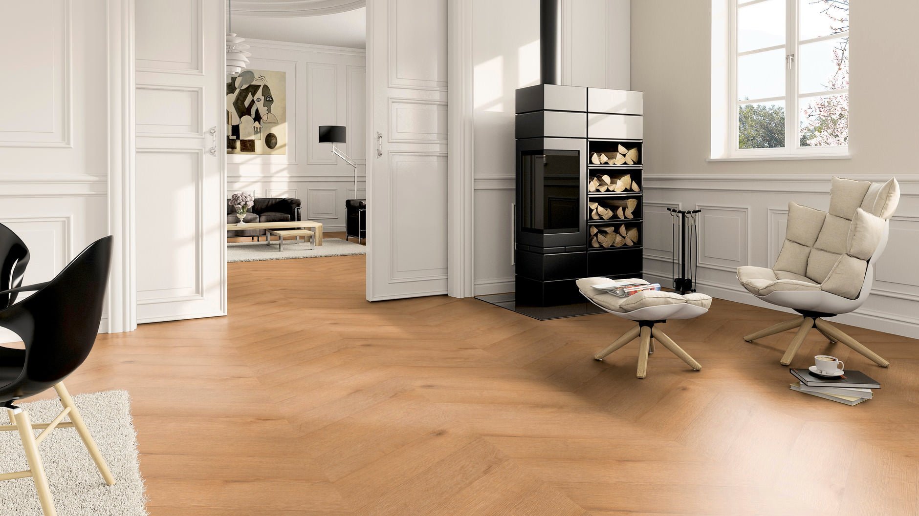 LVT Vinilinės grindys PERFORM Oak Hamburg Chevron - Kiliminesplyteles.lt