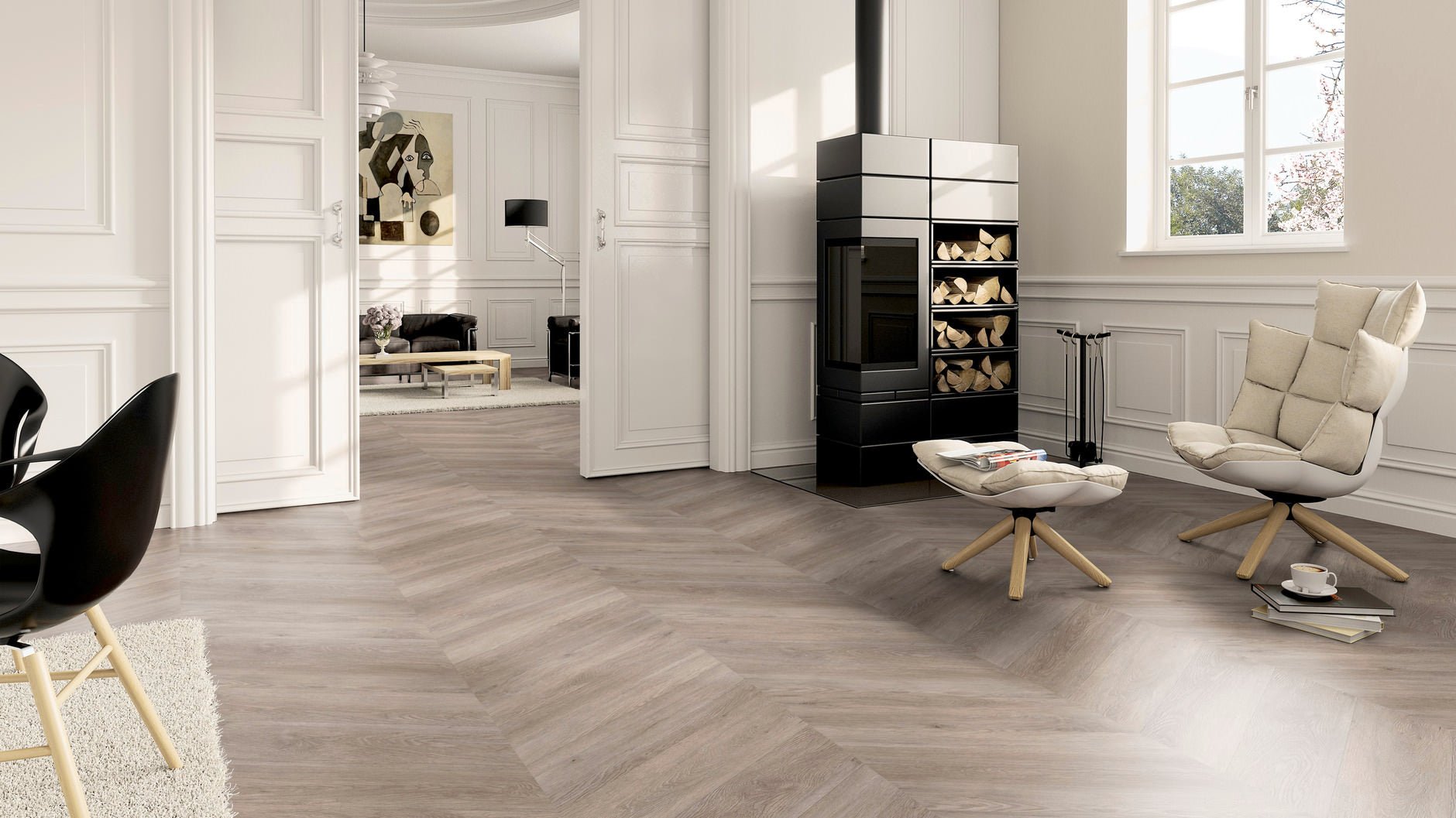 LVT Vinilinės grindys PERFORM Oak Oslo Chevron - Kiliminesplyteles.lt