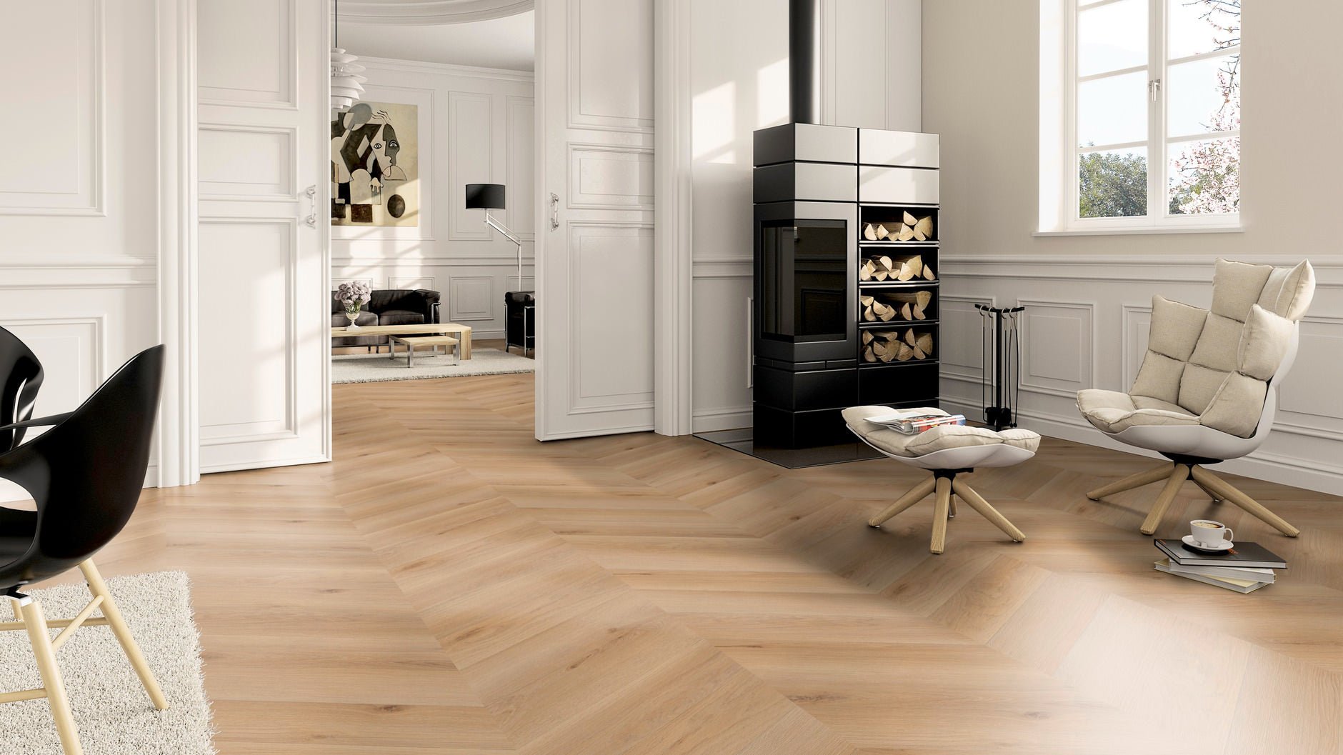 LVT Vinilinės grindys PERFORM Oak Rotterdam Chevron - Kiliminesplyteles.lt